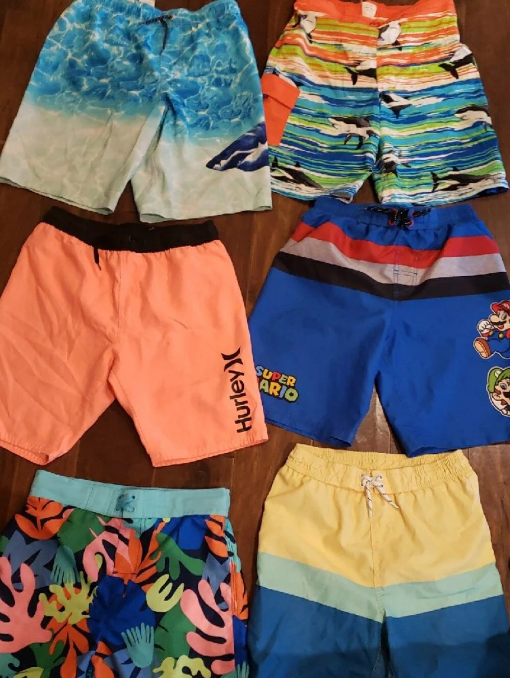 Hurley Kids Neon Peach Swim Trunks with Black Logo